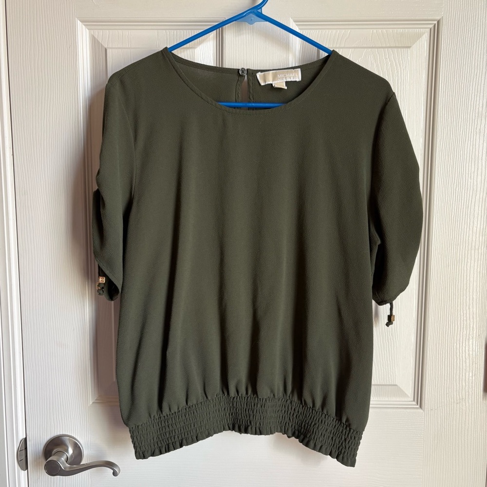 MICHAEL KORS Ruched Sleeve Top